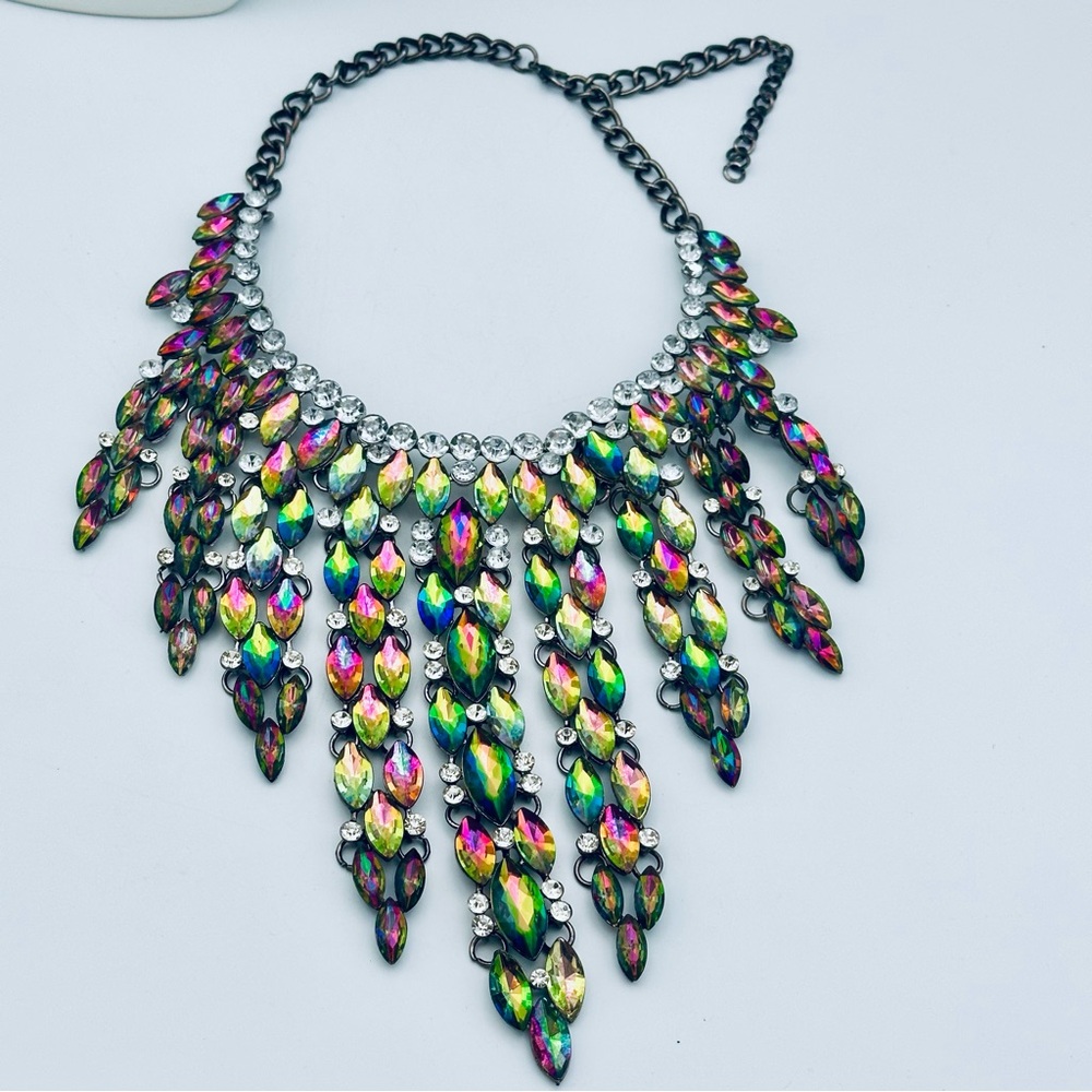 Multicolor Statement Necklace - image 8